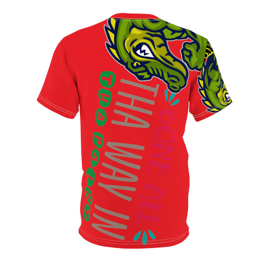 Red Flawdawear Limited Edition OG Rich Daddy “Gone All Tha Way In Tha Paint” Unisex Cut & Sew Playuz Tee