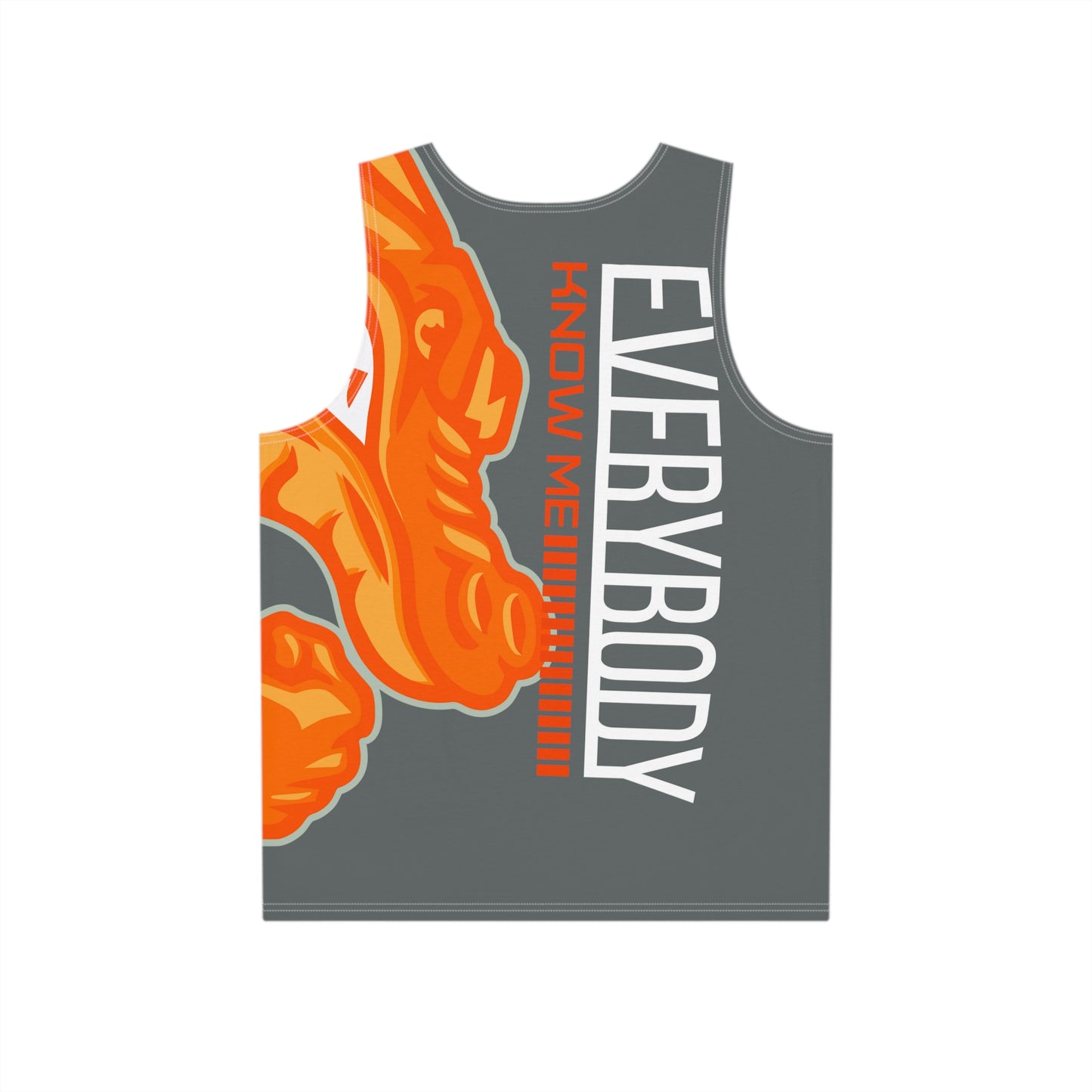 Dark Grey/Orange Flawdawear Limited Edition OG Flawda Mane “Everybody Know Me” Men’s Playuz Tank