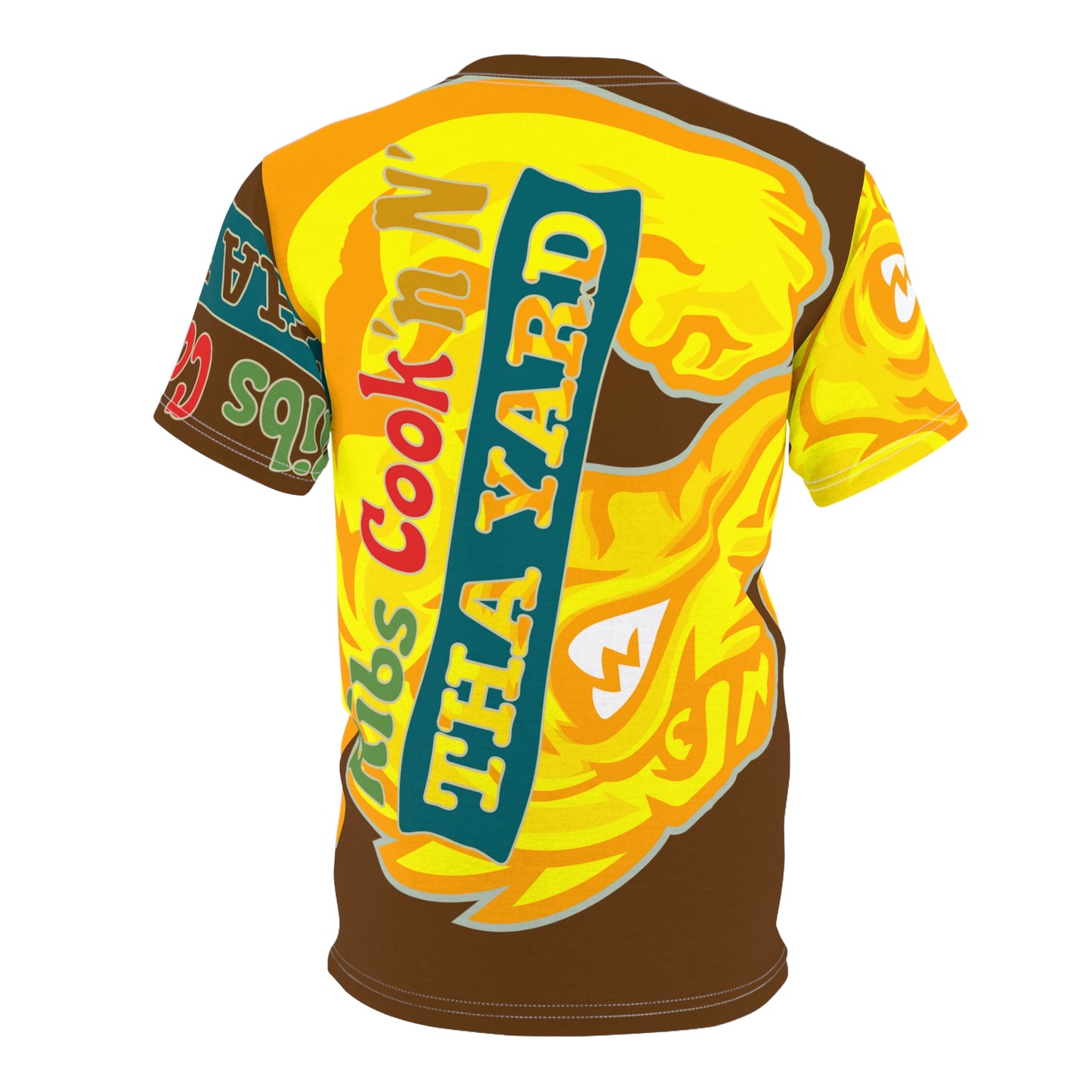 Brown/Yellow Flawdawear Limited Edition OG Flawda Mane “Ribs Cook’n N’ Tha Yard” Unisex Cut & Sew Playuz Tee
