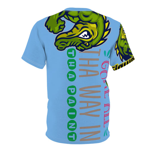 Light Blue Flawdawear Limited Edition OG Rich Daddy “Gone All Tha Way In Tha Paint” Unisex Cut & Sew Playuz Tee