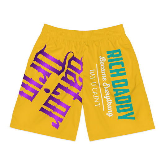 OG Yellow Gator Drip Exclusive Supa-Heavy Excess-Stunna Flex Alligator Playuz Limited Edition OG Multi-Logo Rich Daddy “Rich Daddy Became Everythang Dat U Cain’t” Men’s Jogguz Playuz Shorts