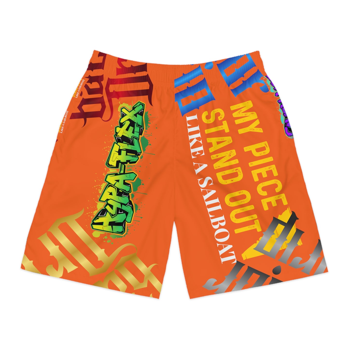 Orange Gator Drip Exclusive Supa-Heavy Excess-Stunna Hypa-Flex Limited Edition OG Flawda Mane “My Piece Stand Out Like A Sailboat” Men’s Jogguz Playuz Shorts