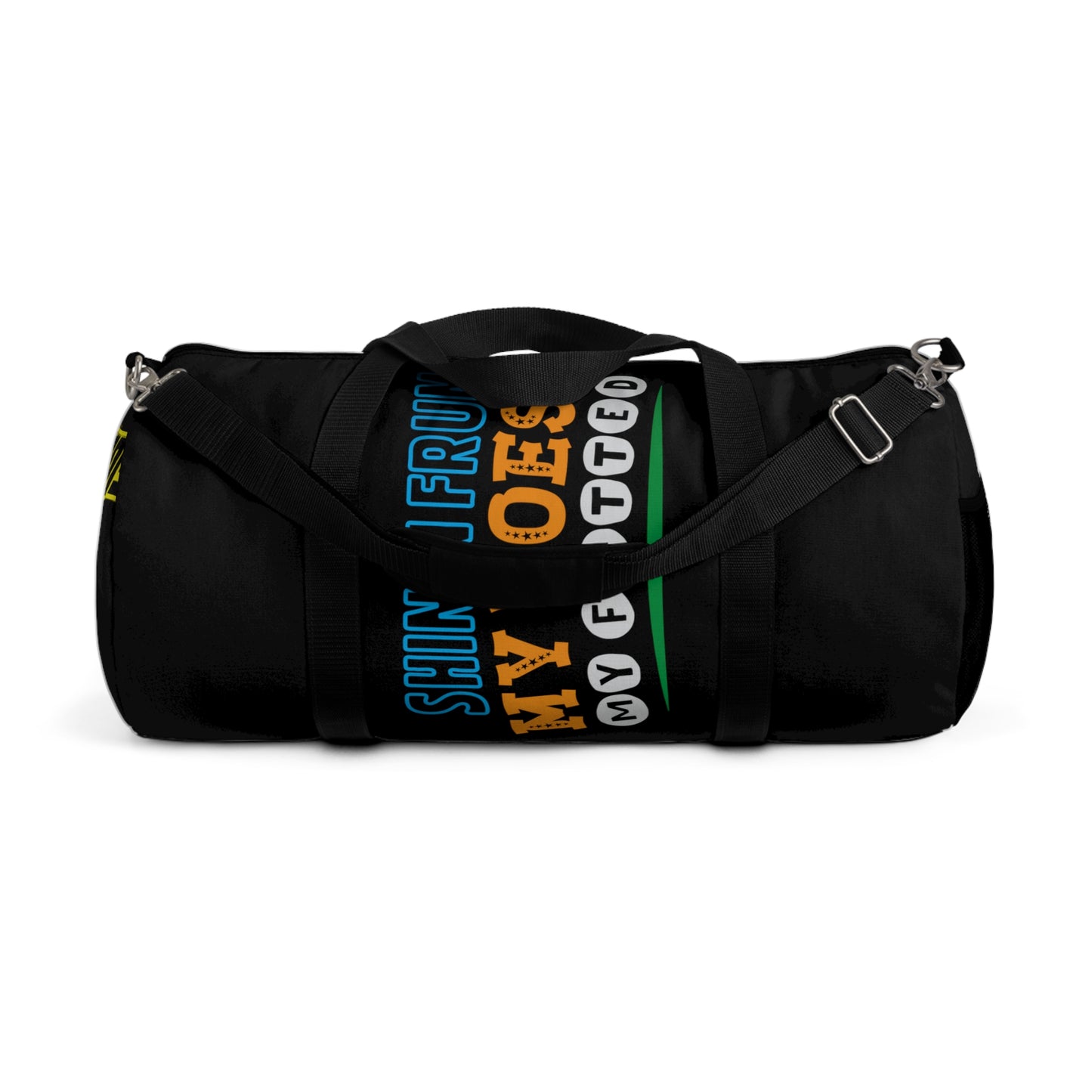 Black Flawdawear Limited Edition OG Rich Daddy “Shin’n Frum My Toes 2 My Fitted” Large Duffle Playuz Bag