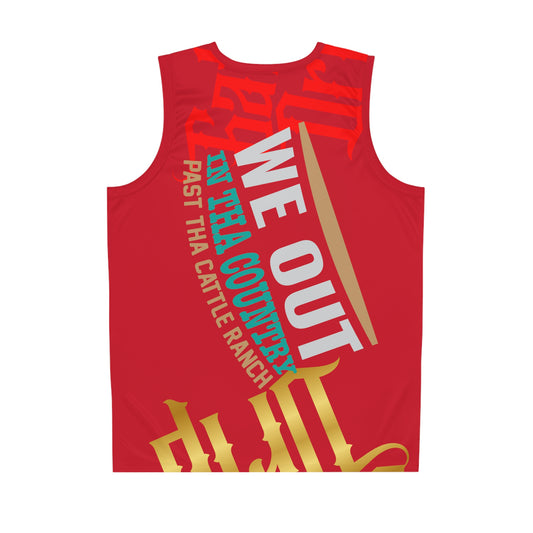 Dark Red Gator Drip Exclusive Supa-Heavy Excess-Stunna Flex Alligator Playuz Limited Edition OG Multi-Logo Rich Daddy “We Out In Tha Country Past Tha Cattle Ranch” Men’s Basketball  Playuz Jersey