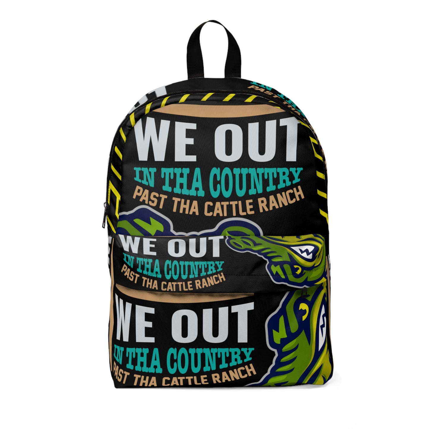 Black Flawdawear Limited Edition OG Rich Daddy "We Out In Tha Country Past Tha Cattle Ranch" Classic Backpack