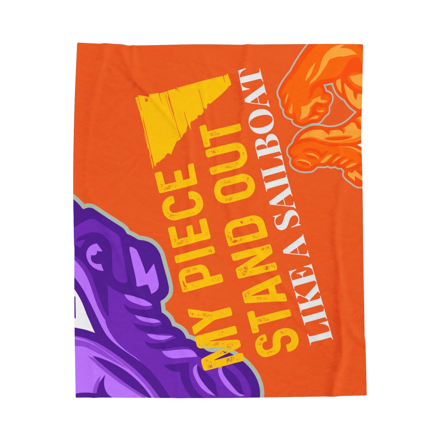 Orange Flawdawear Limited Edition OG Flawda Mane “My Piece Stand Out Like A Sailboat” Velveteen Plush Playuz Blanket