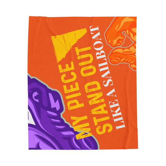 Orange Flawdawear Limited Edition OG Flawda Mane “My Piece Stand Out Like A Sailboat” Velveteen Plush Playuz Blanket