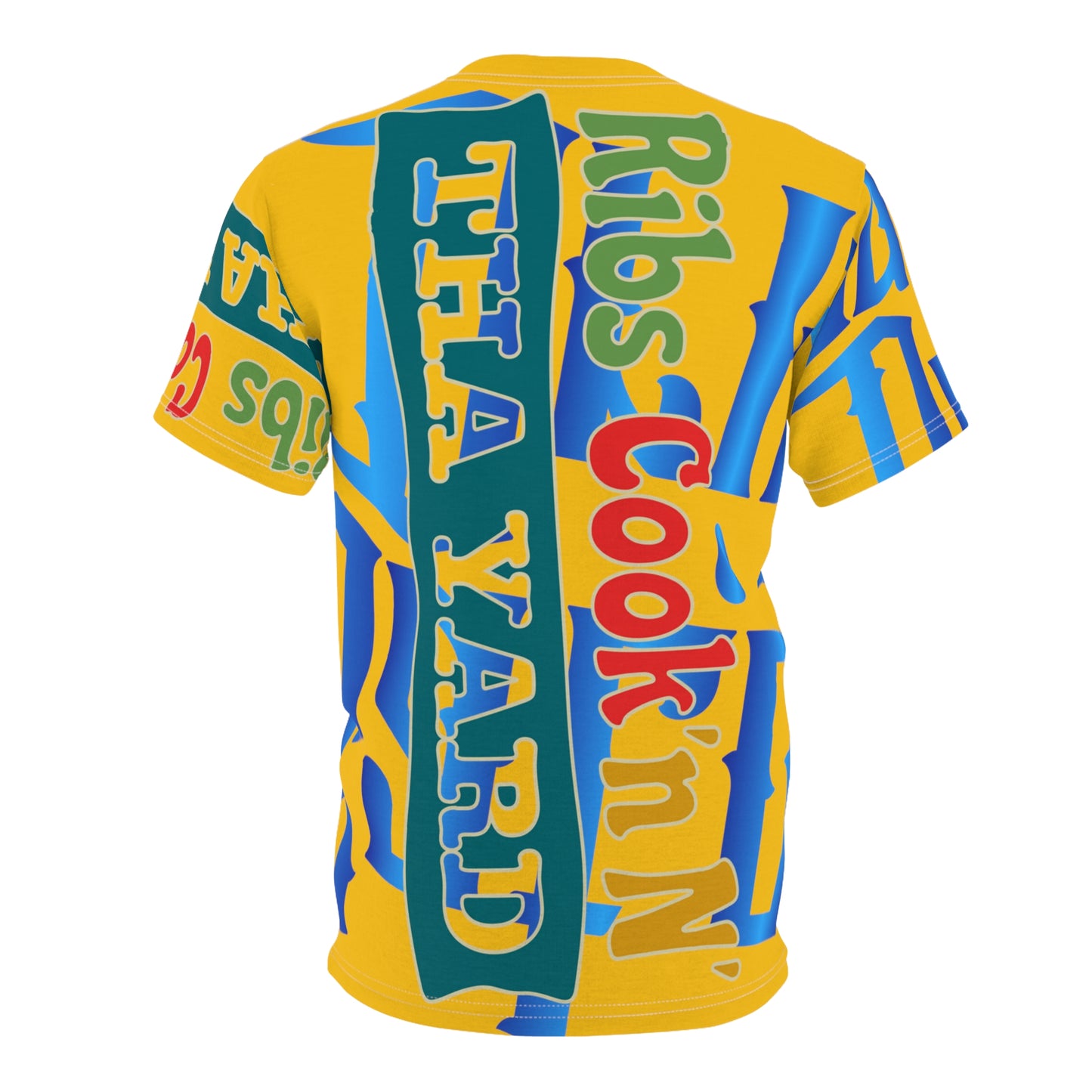 Yellow Gator Drip Exclusive Supa-Heavy Excess-Stunna Hypa-Flex Limited Edition OG Flawda Mane “Ribs Cook’n N’ Tha Yard” Unisex Cut & Sew Playuz Tee