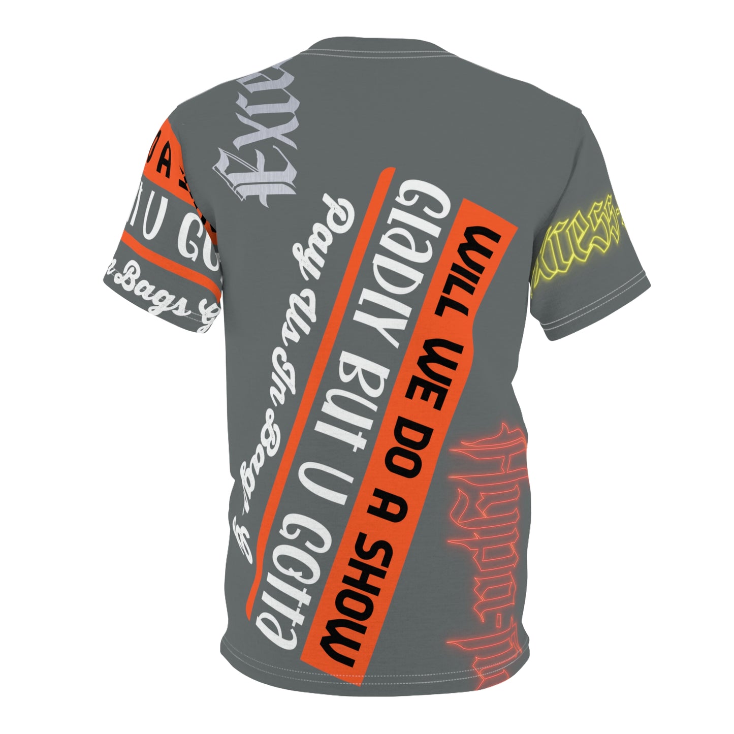 Dark Grey Gator Drip Exclusive Supa-Heavy Excess-Stunna Hypa-Flex Limited Edition OG Rich Daddy “Will We Do A Show Gladly But U Gotta Pay Us In Bags G” Unisex Cut & Sew Playuz Tee