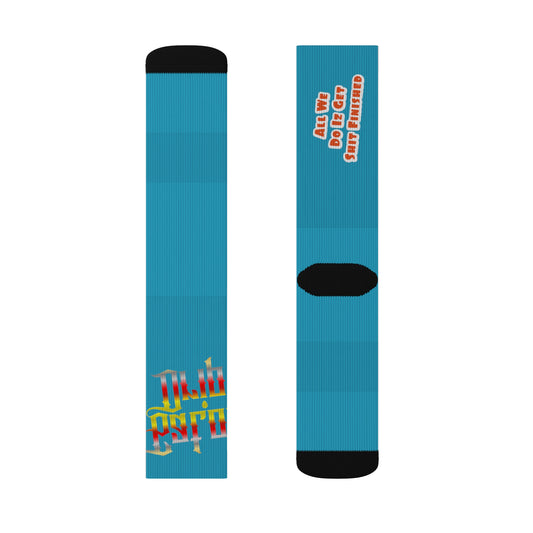 Turquoise Gator Drip Supa-Heavy Excess-Stunna Hypa-Flex Limited Edition OG Alligator Papuh Playuz “All We Do Iz Get Shit Finished” Medium Playuz Socks