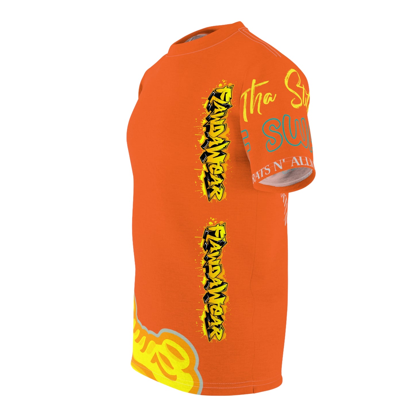Orange Flawdawear Limited Edition OG Flawda Mane “Tha State Of Swamp Rats N’ Alligators”  Unisex Cut & Sew Playuz Tee