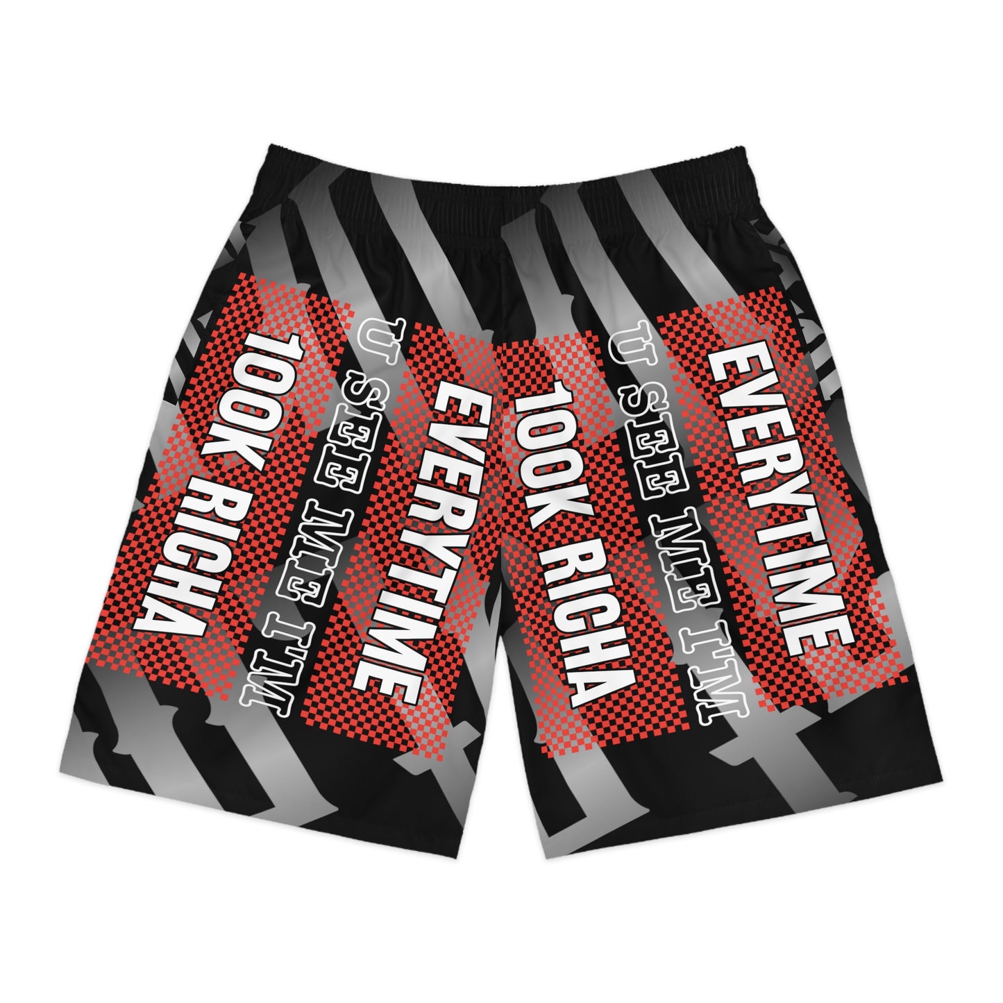 Black Gator Drip Exclusive Supa-Heavy Excess-Stunna Hypa-Flex Limited Edition OG Rich Daddy “Everytime U See Me I’m 100k Richa" Men’s Jogguz Playuz Shorts
