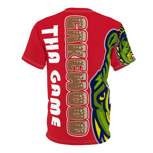 Dark Red Flawdawear Limited Edition OG Alligator Papuh Playuz “Cakewood Tha Game” Unisex Cut & Sew Playuz Tee