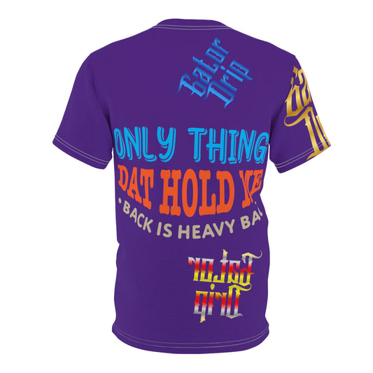 Purple Gator Drip Exclusive Supa-Heavy Excess-Stunna Flex Alligator Playuz Limited Edition OG Multi-Logo Rich Daddy “Only Thing Dat Hold Me Back Is Heavy Bag" Unisex Cut & Sew Playuz Tee
