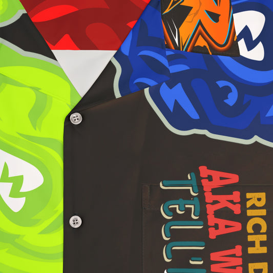 Black Flawdawear Limited Edition OG Rich Daddy “Rich Daddy AKA What U Tell’n Me” Men’s Hawaiian Playuz Shirt