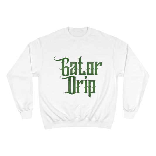 White Gator Drip Exclusive Supa-Heavy Excess-Stunna Hypa-Flex Limited Edition OG Rich Daddy "All White Collection"  x Champion Playuz Sweatshirt