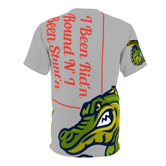 Light Grey Flawdawear Limited Edition OG Flawda Mane “I Been Rid’n Round N’ I Been Stunt’n” Unisex Cut & Sew Playuz Tee