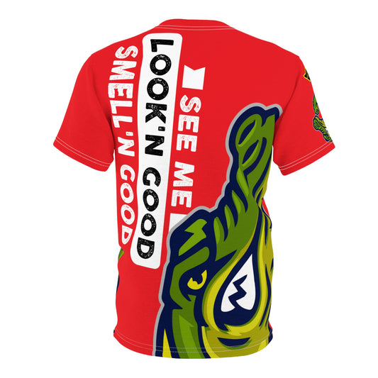 Dark Red Flawdawear Limited Edition OG Flawda Mane “See Me Look’n Good Smell’n Good” Unisex Cut & Sew Playuz Tee