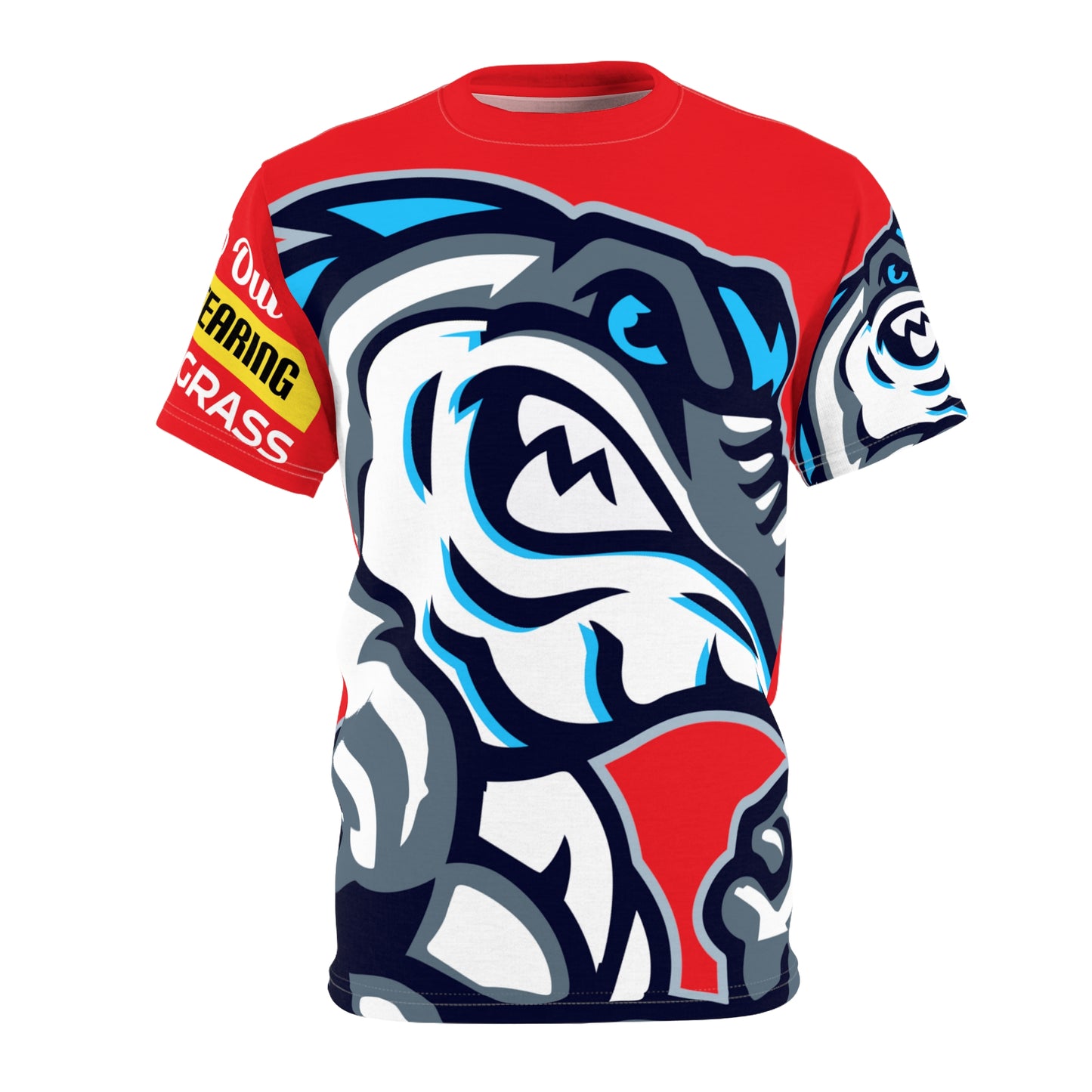 Red Flawdawear Limited Edition OG Flawda Mane “Slab Out Front Terring Up Tha Grass” Unisex Cut & Sew Playuz Tee