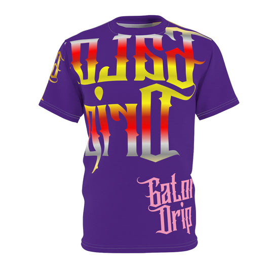 Purple Gator Drip Exclusive Supa-Heavy Excess-Stunna Flex Alligator Playuz Limited Edition OG Multi-Logo Flawda Mane “Had 2 Make A Change 2 Start Seeing Change" Unisex Cut & Sew Playuz Tee