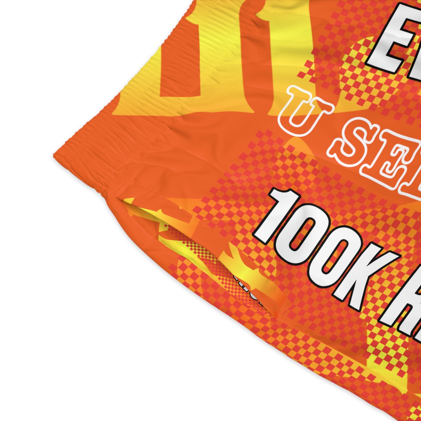 Orange Gator Drip Exclusive Supa-Heavy Excess-Stunna Hypa-Flex Limited Edition OG Rich Daddy “Everytime U See Me I’m 100k Richa" Men’s Jogguz Playuz Shorts