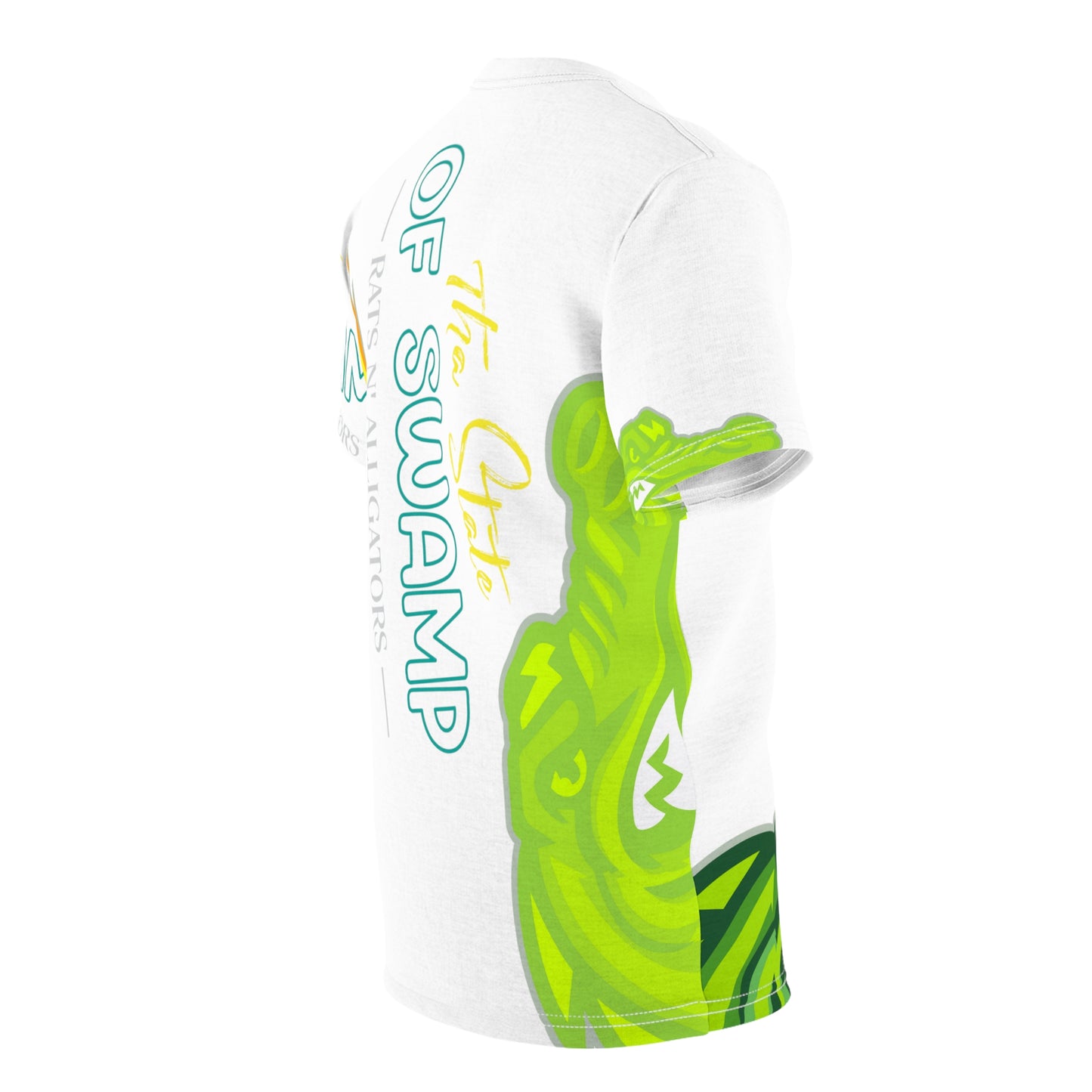 White Flawdawear Limited Edition OG Flawda Mane “Tha State Of Swamp Rats N’ Alligators” Unisex Cut & Sew Playuz Tee