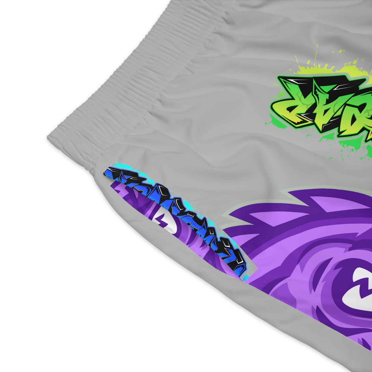 Light Grey Flawdawear Limited Edition OG Flawda Mane “Tha State Of Swamp Rats N’ Alligators” Men’s Jogguz Playuz Shorts