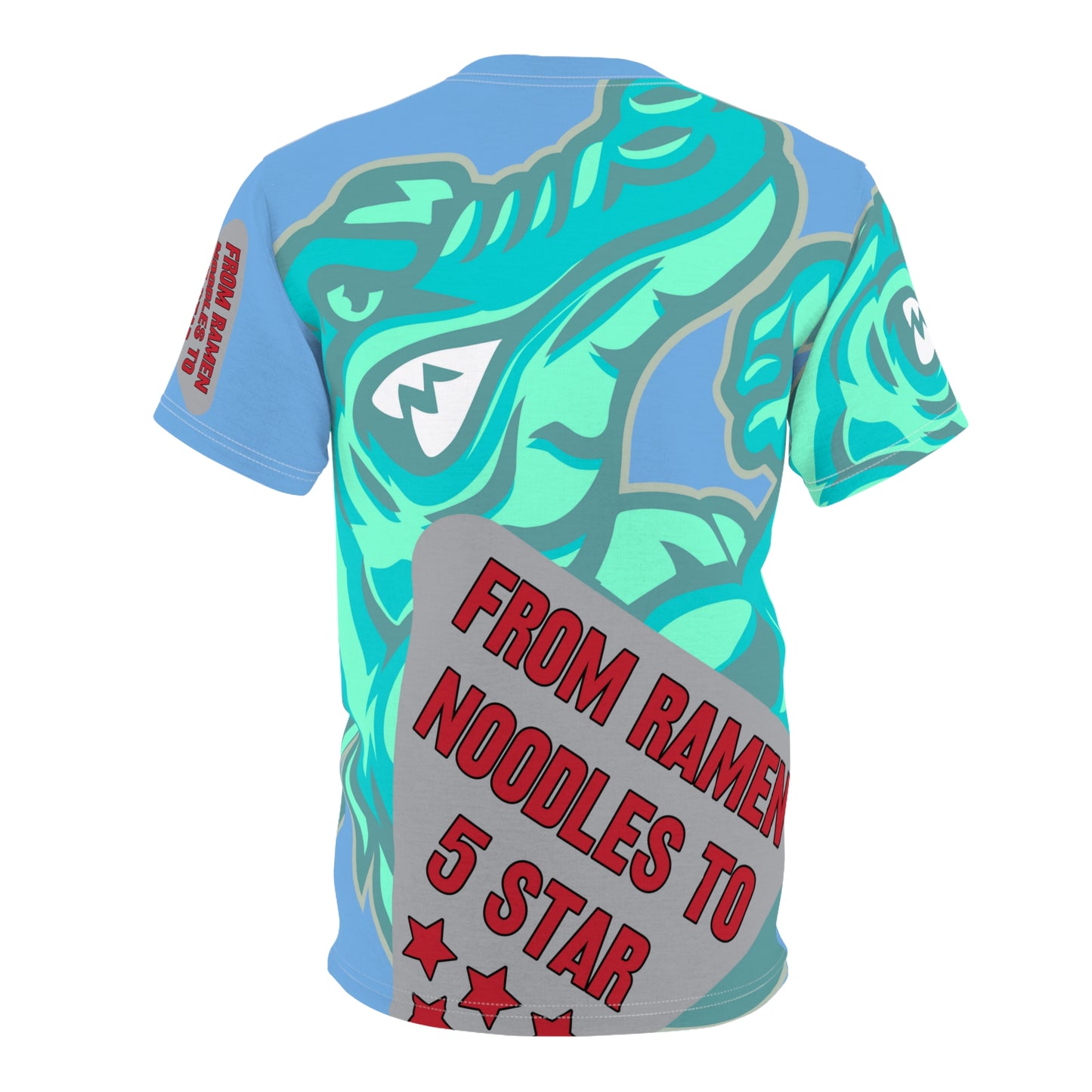 Light Blue/Mint Flawdawear Limited Edition OG Flawda Mane “From Ramen Noodles To 5 Star” Unisex Cut & Sew Playuz Tee