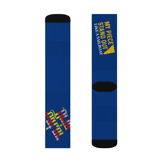 Dark Blue Gator Drip Supa-Heavy Excess-Stunna Hypa-Flex Limited Edition OG Flawda Mane “My Piece Stand Out Like A Sailboat” Medium Playuz Socks