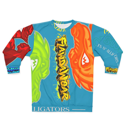 Turquoise Flawdawear Limited Edition OG Flawda Mane “Tha State Of Swamp Rats N’ Alligators” Unisex Playuz Sweatshirt