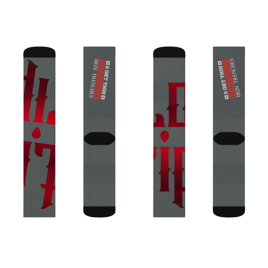 Dark Grey Gator Drip Supa-Heavy Excess-Stunna Hypa-Flex Limited Edition OG Rich Daddy “2 Get Thih Money Playuh Dig’N Trenches” Medium Playuz Socks