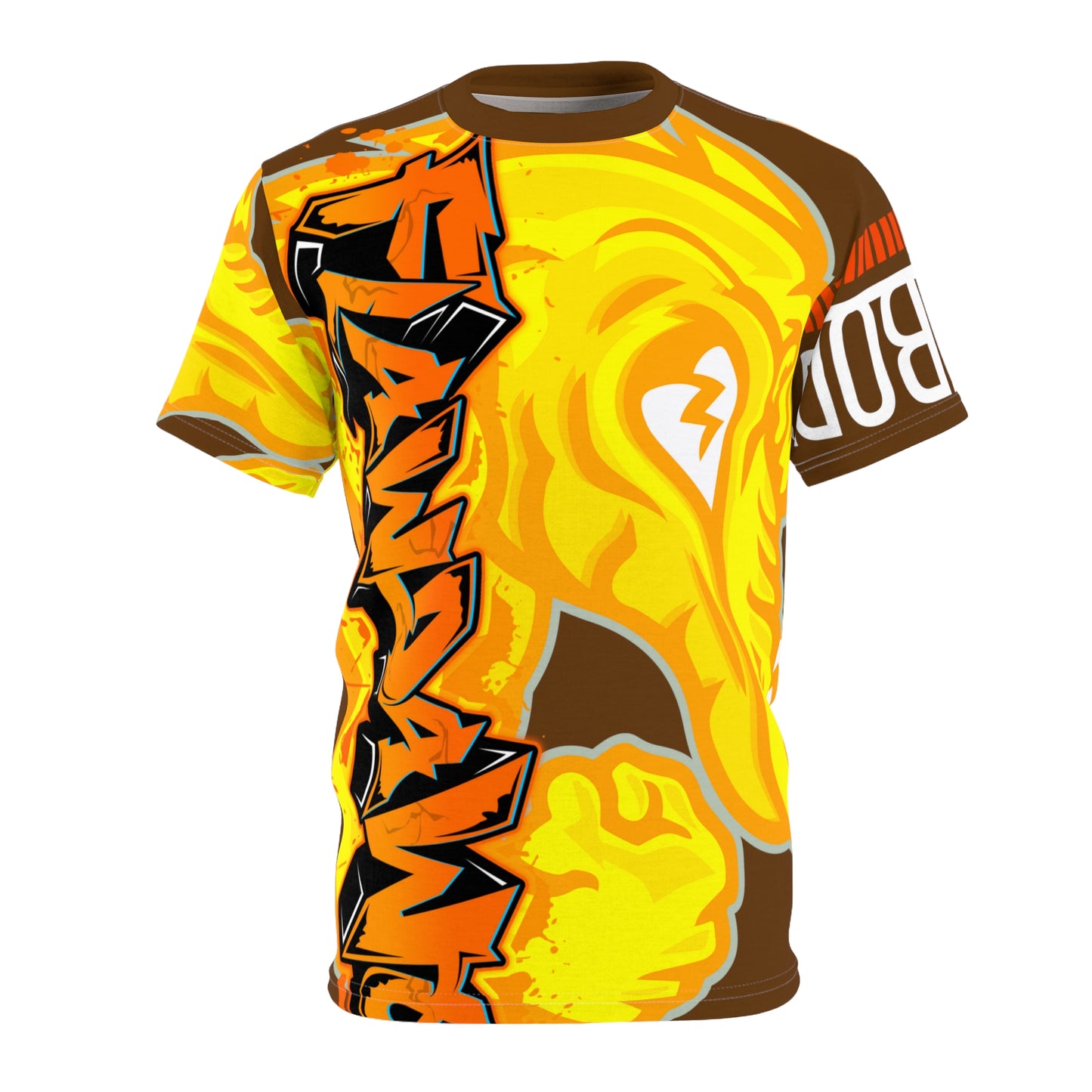 Brown/Yellow Flawdawear Limited Edition OG Flawda Mane “Everybody Know Me” Unisex Cut & Sew Playuz Tee