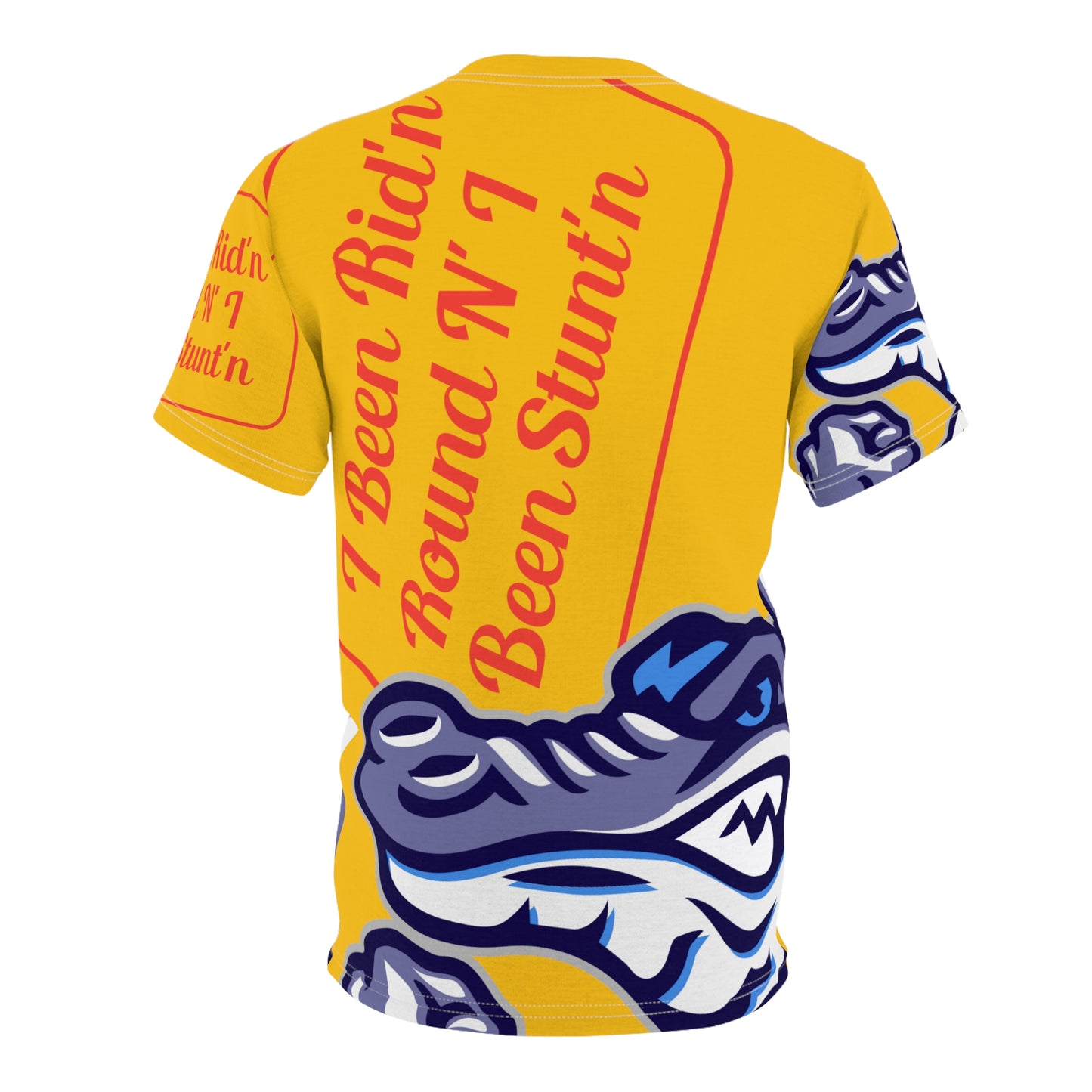 Yellow Flawdawear Limited Edition OG Flawda Mane “I Been Rid’n Round N’ I Been Stunt’n” Unisex Cut & Sew Playuz Tee