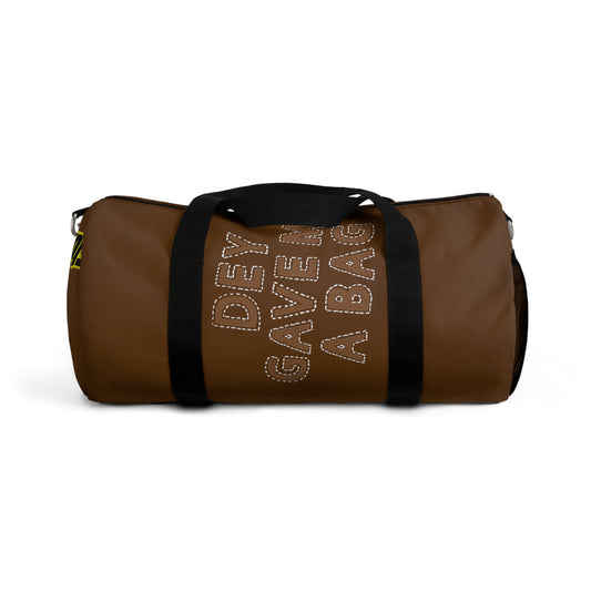 Brown Flawdawear Limited Edition OG Alligator Papuh Playuz “Dey Gave Me A Bag” Duffle Playuz Bag