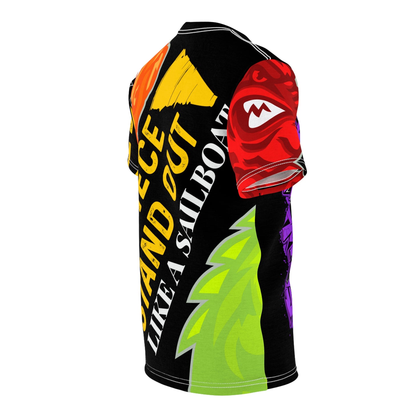 Black Flawdawear Limited Edition OG Flawda Mane “My Piece Stand Out Like A Sailboat” Unisex Cut & Sew Playuz Tee