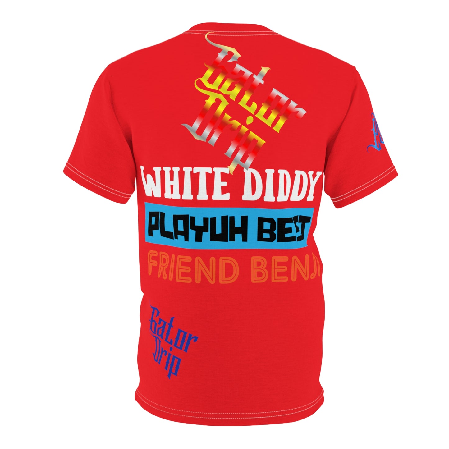 Red Gator Drip Exclusive Supa-Heavy Excess-Stunna Flex Alligator Playuz Limited Edition OG Multi-Logo Rich Daddy “White Diddy Playuh Best Friend Benji" Unisex Cut & Sew Playuz Tee