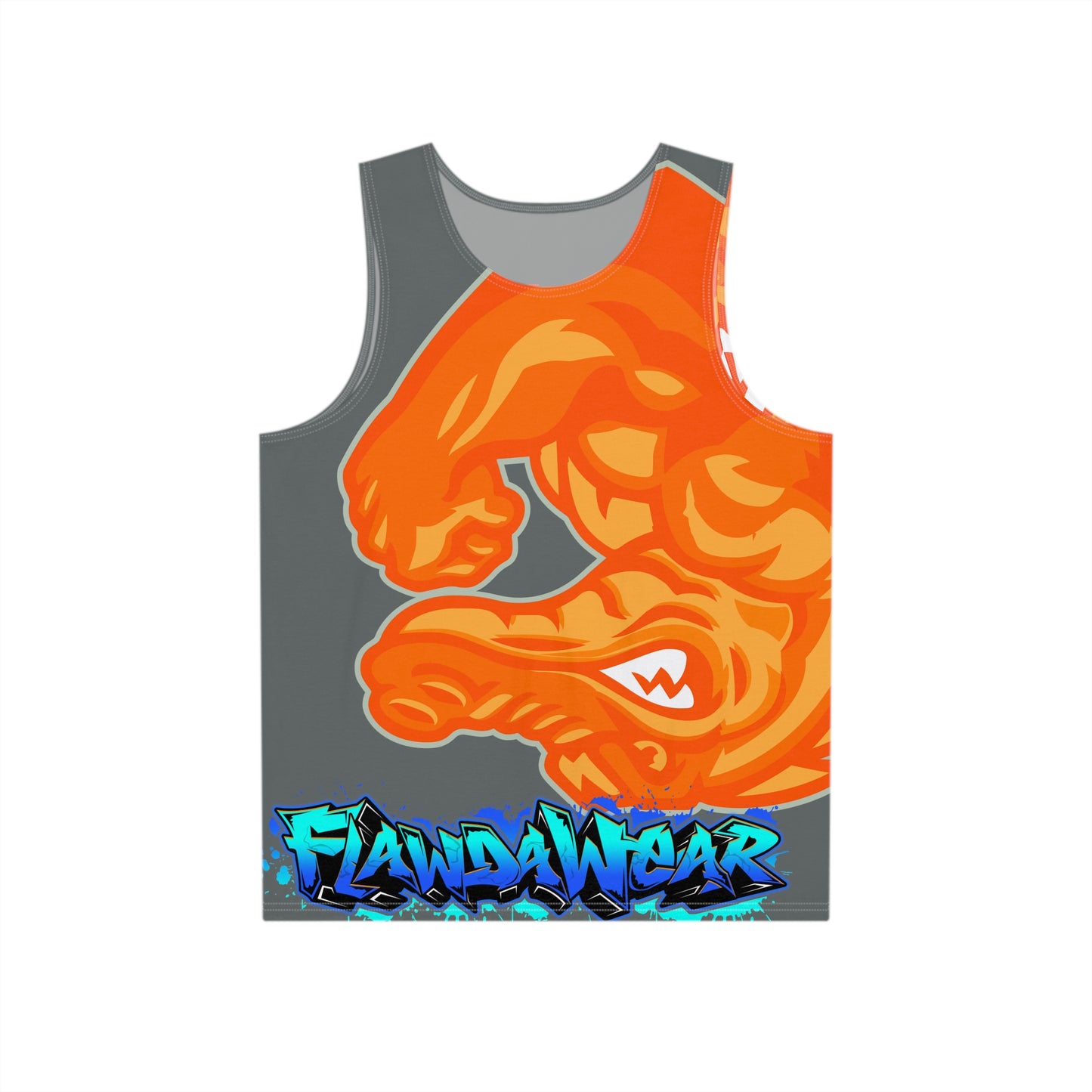 Dark Grey/Orange Flawdawear Limited Edition OG Flawda Mane “Everybody Know Me” Men’s Playuz Tank