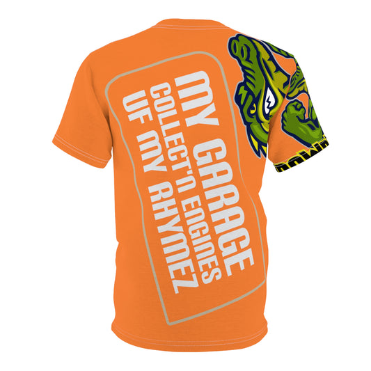 Crusta Flawdawear Limited Edition OG Alligator Papuh Playuz “My Garage Collect’n Engines Uf My Rhymez” Unisex Cut & Sew Playuz Tee