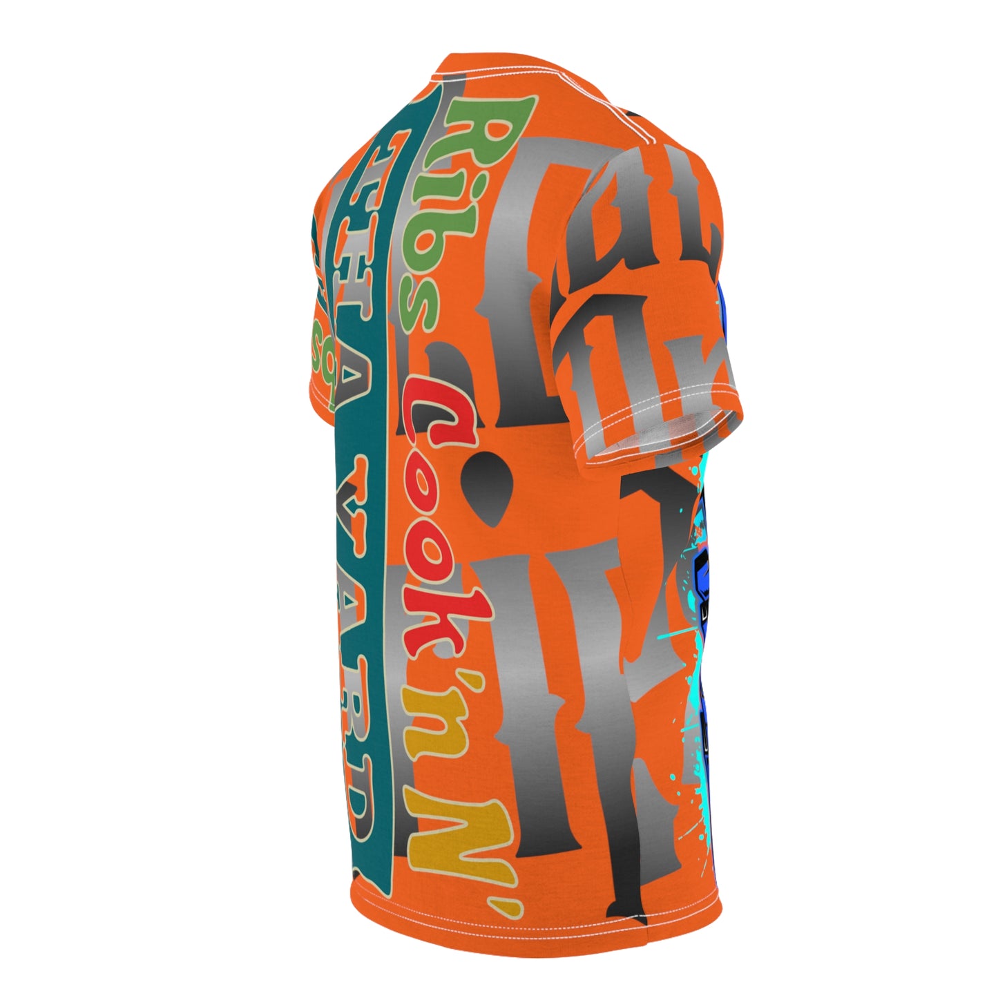 Orange Gator Drip Exclusive Supa-Heavy Excess-Stunna Hypa-Flex Limited Edition OG Flawda Mane “Ribs Cook’n N’ Tha Yard” Unisex Cut & Sew Playuz Tee