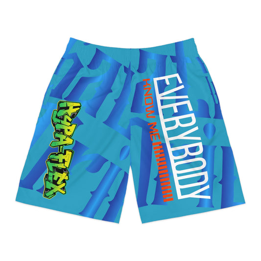 Turquoise Gator Drip Exclusive Supa-Heavy Excess-Stunna Hypa-Flex Limited Edition OG Flawda Mane “Everybody Know Me” Men’s Jogguz Playuz Shorts