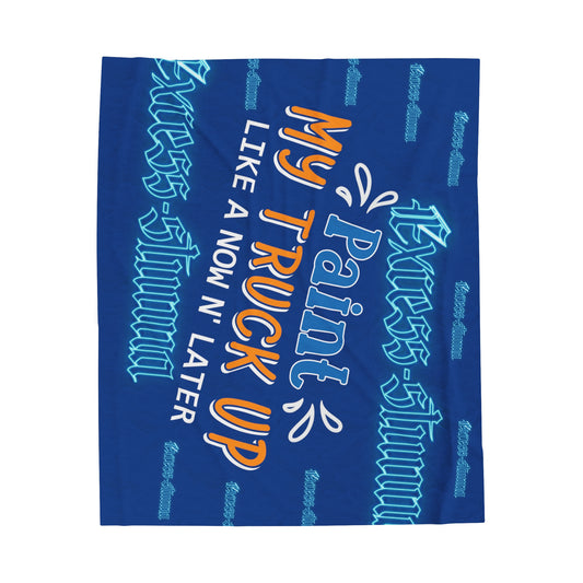 Dark Blue Gator Drip Exclusive Supa-Heavy Excess-Stunna Hypa-Flex Limited Edition OG Flawda Mane “Paint My Truck Up Like A Now N’ Later” Velveteen Plush Playuz Blanket