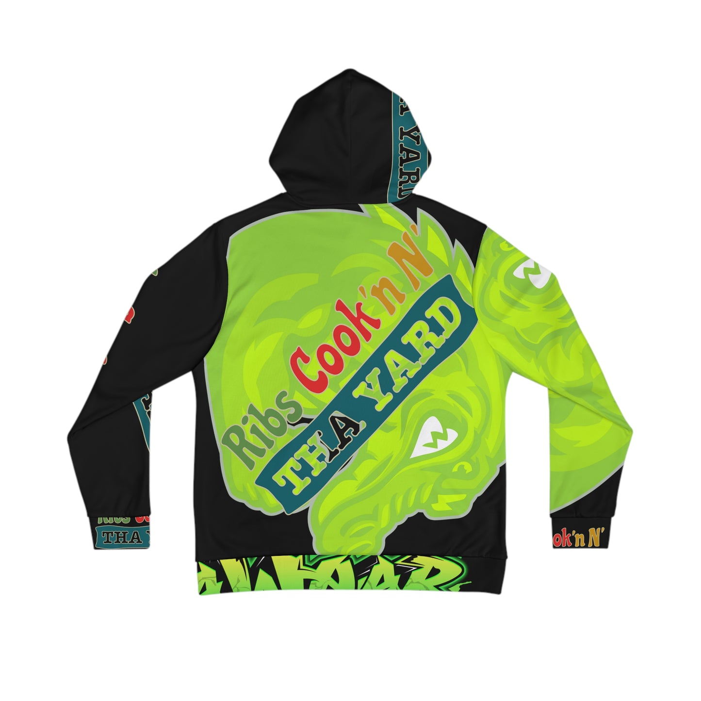 Black/Lime Flawdawear Limited Edition OG Flawda Mane “Ribs Cook’n N’ Men's Playuz Hoodie
