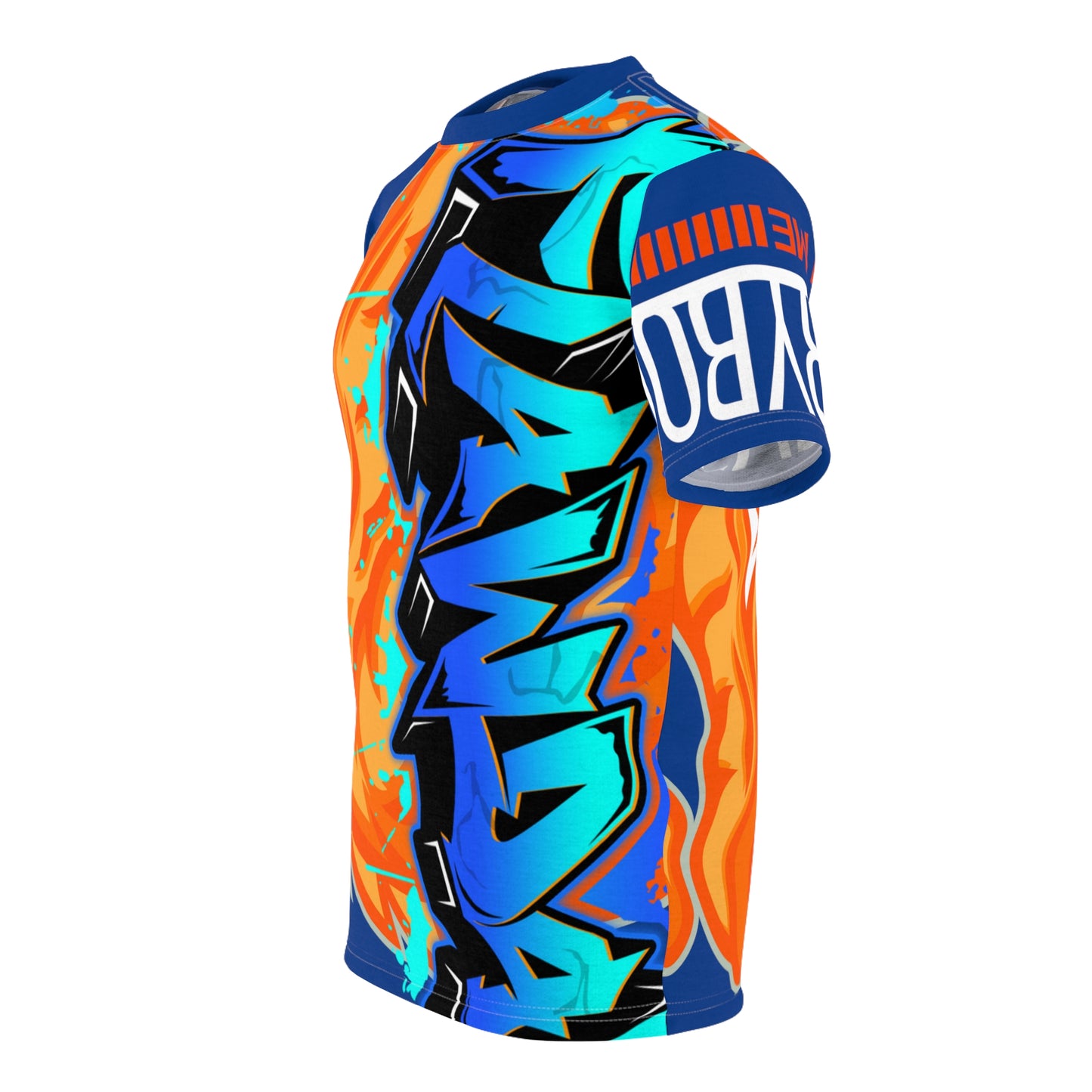 Blue/Orange Flawdawear Limited Edition OG Flawda Mane “Everybody Know Me” Unisex Cut & Sew Playuz Tee