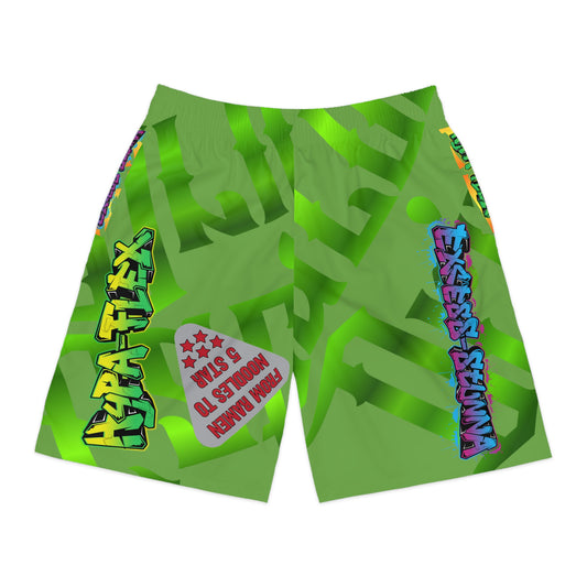 Green Gator Drip Exclusive Supa-Heavy Excess-Stunna Hypa-Flex Limited Edition OG Flawda Mane “From Ramen Noodles To 5 Star" Men’s Jogguz Playuz Shorts