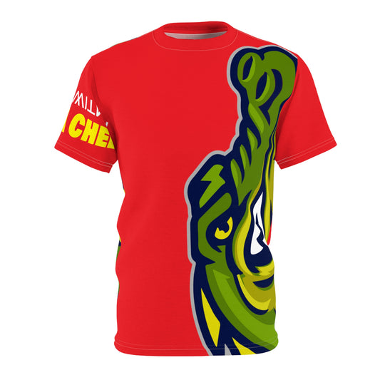 Red Flawdawear Limited Edition OG Rich Daddy “Pastry Chef Cake My Witnih” Unisex Cut & Sew Playuz Tee