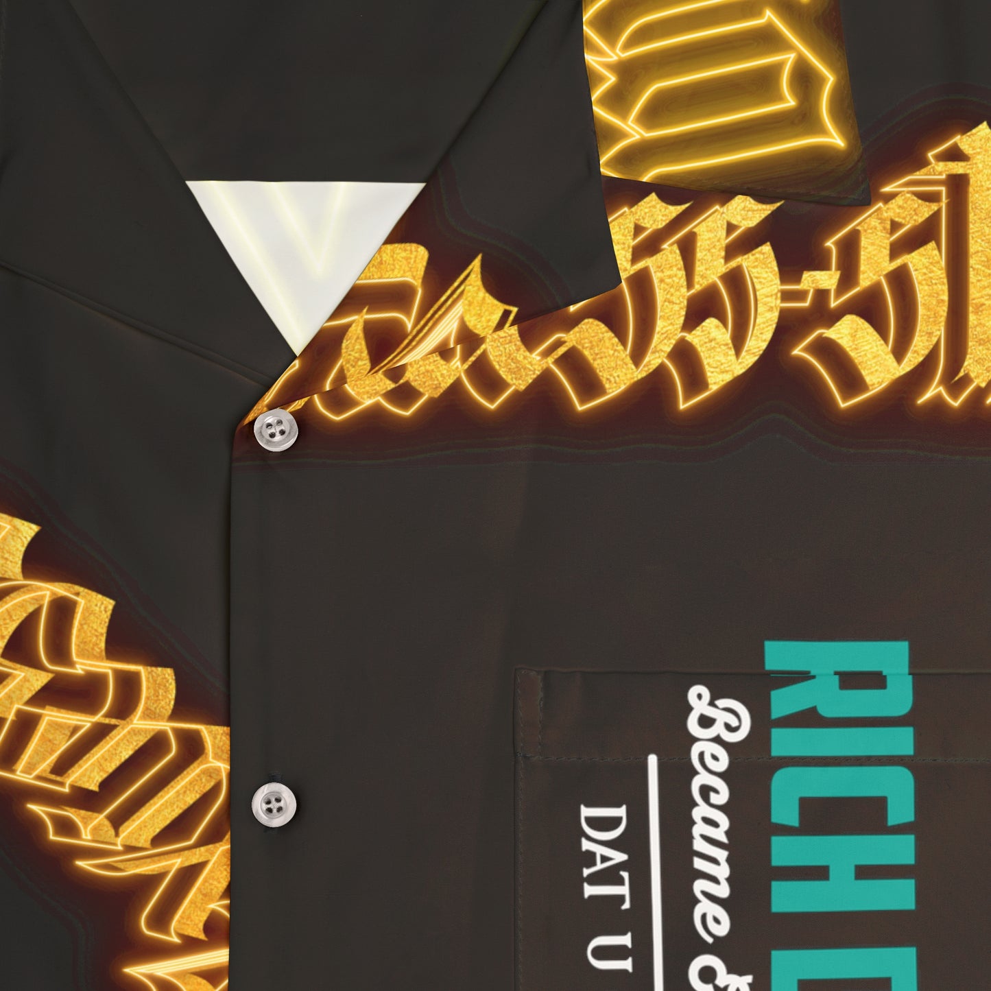 Black Gator Drip Exclusive Supa-Heavy Excess-Stunna Hypa-Flex Limited Edition OG Rich Daddy “Rich Daddy Became Everythang Dat U Cain’t” Hawaiian Playuz Shirt