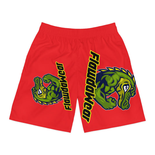 Red Flawdawear Flawda Mane “On A Lake Wit Tha Skis” Limited Edition OG Men’s Jogguz Playuz Shorts