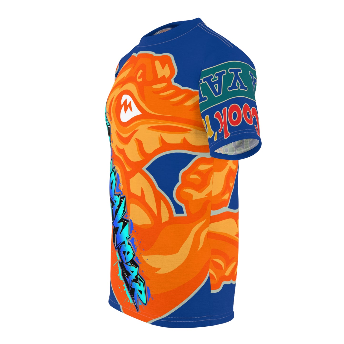 Blue/Orange Flawdawear Limited Edition OG Flawda Mane “Ribs Cook’n N’ Tha Yard” Unisex Cut & Sew Playuz Tee