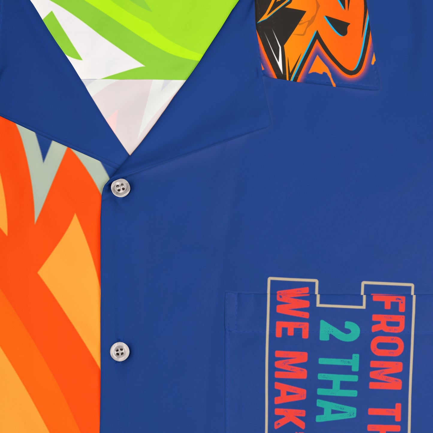 Dark Blue Flawdawear Limited Edition OG Flawda Mane “From Tha Hood 2 Tha Burbs We Mak’n Noise” Men’s Hawaiian Playuz Shirt