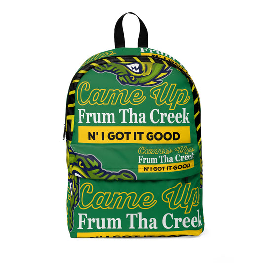 Green Flawdawear Limited Edition OG Flawda Mane "Came Up Frum Tha Creek N' I Got It Good" Classic Backpack